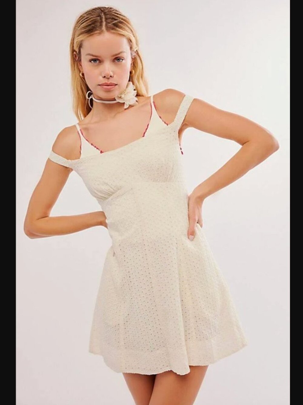 Free People Berry Kiss Mini Dress XS Ivory